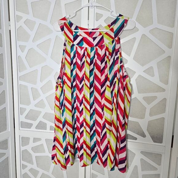 Ashley Stewart Rainbow 2Piece Pleated Palazzo Pant/Halter Top Set Women SZ 26/28 - Picture 3 of 7